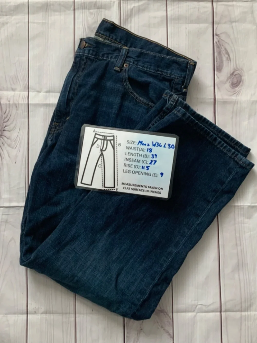 Levi's 569 relaxed Straight Jeans Men's 36x30 Dark Wash Blue 100% Cotton Denim